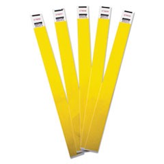 Crowd Management Wristbands, Sequentially Numbered, 10 x 3/4, Yellow, 100/Pack