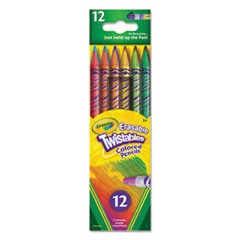 Twistables Erasable Colored Pencils, 12 Assorted Colors/Pack