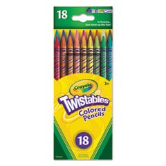 Twistables Colored Pencils, 2 mm, 2B, Assorted Lead and Barrel Colors, 18/Pack