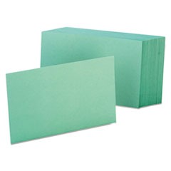 Unruled Index Cards, 4 x 6, Green, 100/Pack