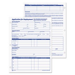 Employee Application Form, One-Part (No Copies), 11 x 8.38, 50 Forms/Pad, 2 Pads/Pack