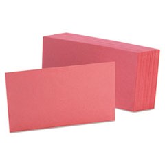 Unruled Index Cards, 3 x 5, Cherry, 100/Pack