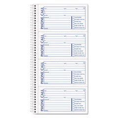 Spiralbound Message Book, Two-Part Carbonless, 5 x 2.75, 4 Forms/Sheet, 200 Forms Total