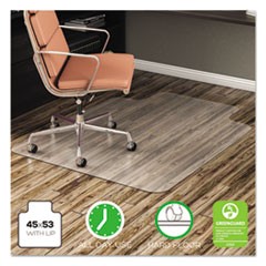 EconoMat Anytime Use Chair Mat for Hard Floor, 45 x 53 w/Lip, Clear