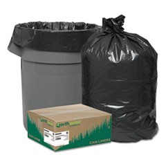 Linear Low Density Recycled Can Liners, 45 gal, 1.25 mil, 40