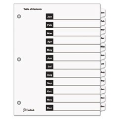 OneStep Printable Table of Contents and Dividers, 12-Tab, Jan. to Dec., 11 x 8.5, White, 1 Set