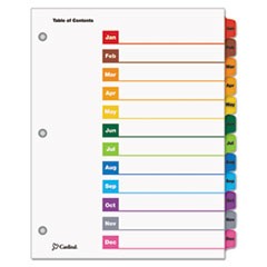 OneStep Printable Table of Contents and Dividers, 12-Tab, Jan. to Dec., 11 x 8.5, White, 1 Set