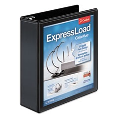 ExpressLoad ClearVue Locking D-Ring Binder, 3" Cap, 11 x 8 1/2, Black