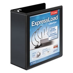 ExpressLoad ClearVue Locking D-Ring Binder, 4" Cap, 11 x 8 1/2, Black