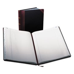 Extra-Durable Bound Book, Single-Page Record-Rule Format, Black/Maroon/Gold Cover, 13.78 x 9.5 Sheets, 300 Sheets/Book