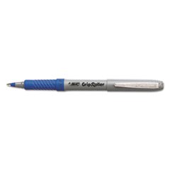Roller Glide Roller Ball Pen, Stick, Fine 0.7 mm, Blue Ink, Gray Barrel, Dozen