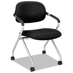 VL303 Series Nesting Arm Chair, Black/Silver