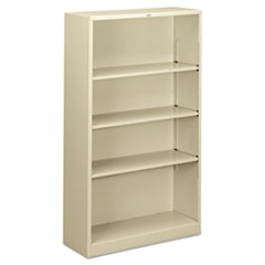 HON Brigade Steel Bookcase | 4 Shelves | 34-1/2"W | Putty Finish