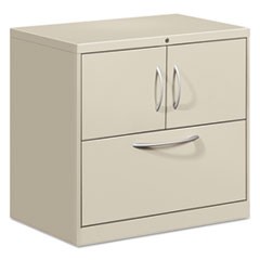 Flagship File Center w/Storage Cabinet & Lateral File, 30 x 18 x 28, Light Gray