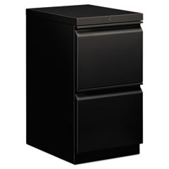 Brigade Mobile Pedestal, Left or Right, 2 Letter-Size File Drawers, Black, 15" x 19.88" x 28"