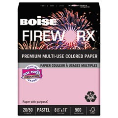 FIREWORX Premium Multi-Use Colored Paper, 20lb, 8.5 x 11, Powder Pink, 500/Ream