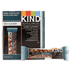 Nuts and Spices Bar, Dark Chocolate Nuts and Sea Salt, 1.4 oz, 12/Box