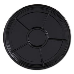 Caterline Casuals Thermoformed Platters, PET, Black, 12" Diameter, 25/Carton