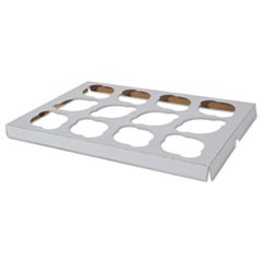 Cupcake Holder Inserts, 12-Cupcake Holder, 9.88 x 13.88 x 0.88, White/Kraft, Paper, 200/Carton