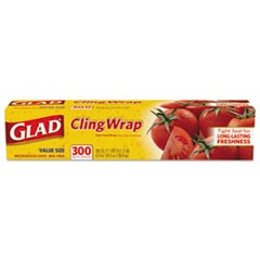 Cling Wrap, Plastic, 12" x 300 ft, Clear