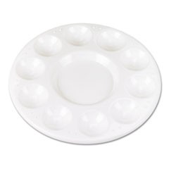 Round Plastic Paint Trays for Classroom, White, 10/Pack