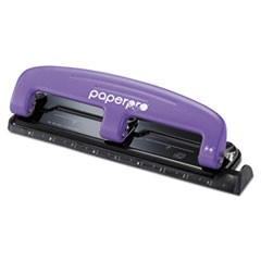 EZ Squeeze Three-Hole Punch, 12-Sheet Capacity, Purple/Black