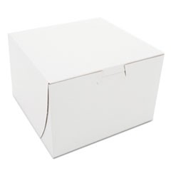 Non-Window Bakery Boxes, 6 x 6 x 4, White, 250/Bundle