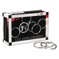 Metal Book Rings, 1.5" Diameter, 100/Box