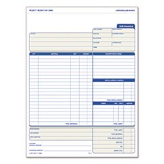 Job Invoice, Snap-Off Triplicate Form, Three-Part Carbonless, 8.5 x 11.63, 50 Forms Total