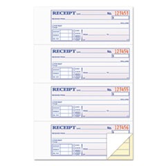 Money and Rent Receipt Books, Account + Payment Sections, Two-Part Carbonless, 7.13 x 2.75, 4 Forms/Sheet, 200 Forms Total