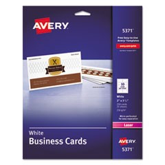 Printable Microperforated Business Cards w/Sure Feed Technology, Laser, 2 x 3.5, White, 250 Cards, 10/Sheet, 25 Sheets/Pack