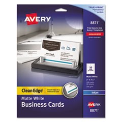 Avery Two-Sided Printable Clean Edge Business Cards, Inkjet (White) (Matte) (200 Cards/Pkg)
