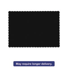 Solid Color Scalloped Edge Placemats, 9 1/2 x 13 1/2, Black, 1000/Carton