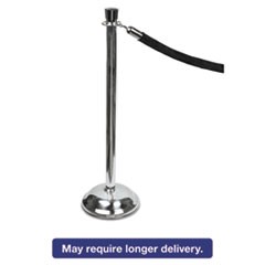 Crowd Control Posts, Chrome, 41" High, Silver, 2/Box