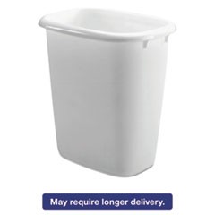 Oval Vanity Wastebasket, Plastic, 14.4 qt, 8 7/8 x 13 1/2 x 13 1/2, White, 6/CT