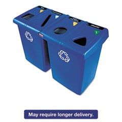 Glutton Recycling Station, Four-Stream, 92 gal, Blue