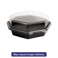 OctaView CF Containers, Black/Clear, 42oz, 9.57w x 9.18d x 3.15h, 100/Carton