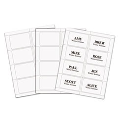 Laser Printer Name Badges, 3 3/8 x 2 1/3, White, 200/Box