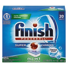 Powerball Dishwasher Tabs, Fresh Scent, 20/Box