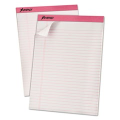Pink Writing Pad, Legal/Wide, 8 1/2 x 11, Pink, 50 Sheets, 6/Pack