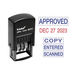 Economy Micro 5-in-1 Date Stamp, Self-Inking, 0.75