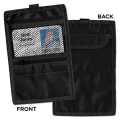 Travel ID/Document Holder, Holds 4.25 x 2.25 Cards, 5.13 x 0.13 x 7.75, Nylon, Black, 5/Pack