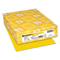 Color Paper, 24 lb Bond Weight, 8.5 x 11, Solar Yellow, 500/Ream