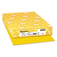 Color Paper, 24 lb Bond Weight, 11 x 17, Solar Yellow, 500/Ream