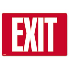 Glow-in-the-Dark Safety Sign, Exit, 12 x 8, Red