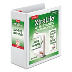 XtraLife ClearVue Non-Stick Locking Slant-D Ring Binder, 3 Rings, 4