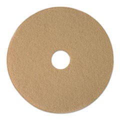 Burnishing Floor Pads, 19" Diameter, Tan, 5/Carton