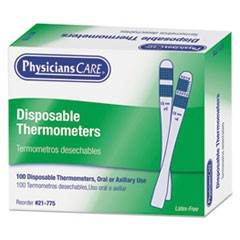 Disposable Thermometer, Dot-Matrix Phase-Change, 100/Box