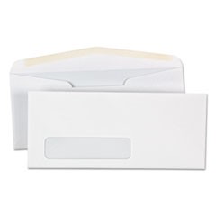 Open-Side Business Envelope, 1 Window, #10, Commercial Flap, Gummed Closure, 4.13 x 9.5, White, 500/Box