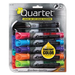 EnduraGlide Dry Erase Marker, Broad Chisel Tip, Nine Assorted Colors, 12/Set